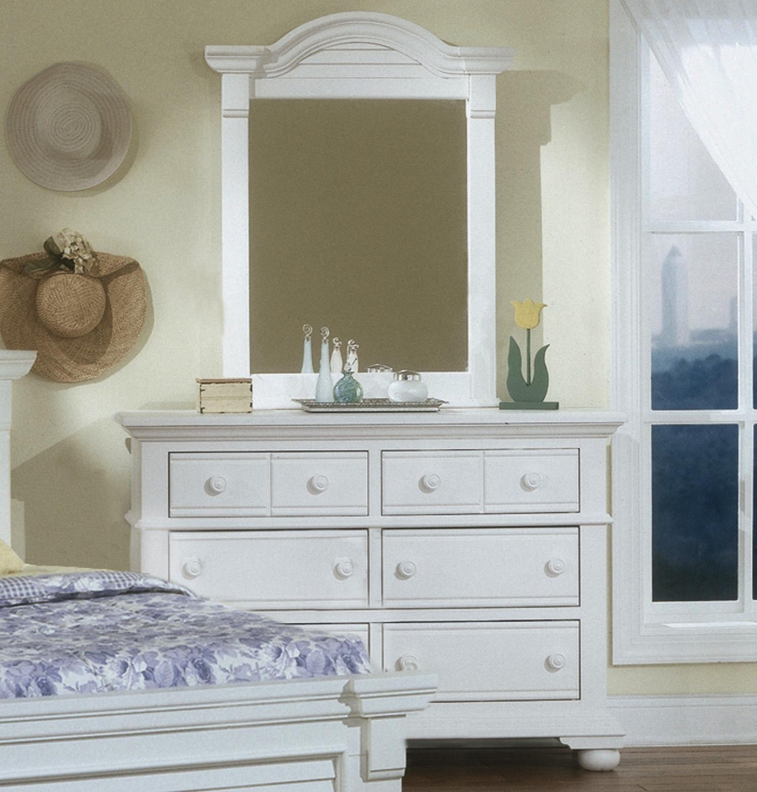 Classic, Traditional, Cottage Dresser With Mirror COTTAGE 6510-DDVM 6510-DDVM in White 