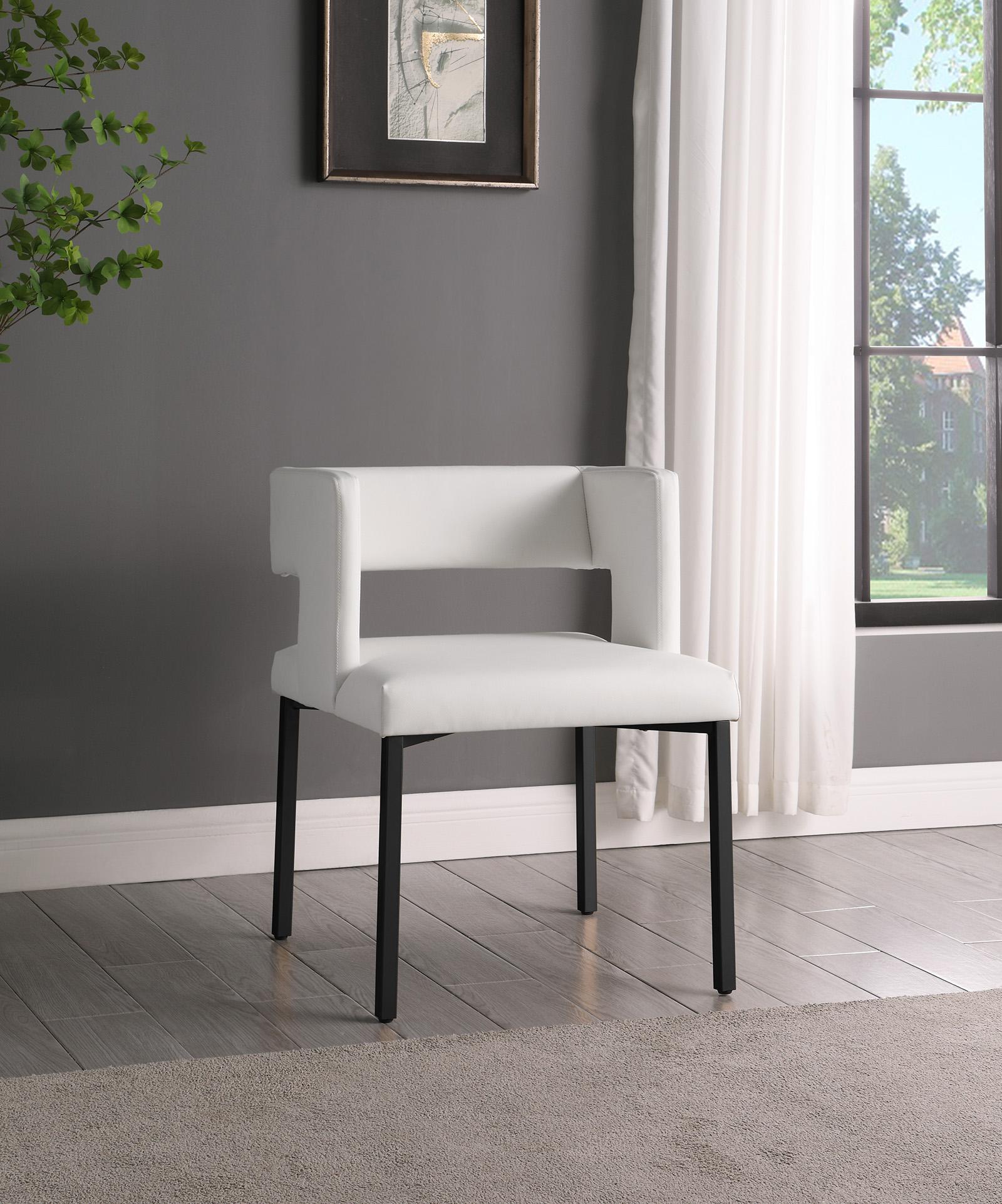 

    
White Faux Leather & Black Dining Chair Set 2P CALEB 968White-C Meridian Modern
