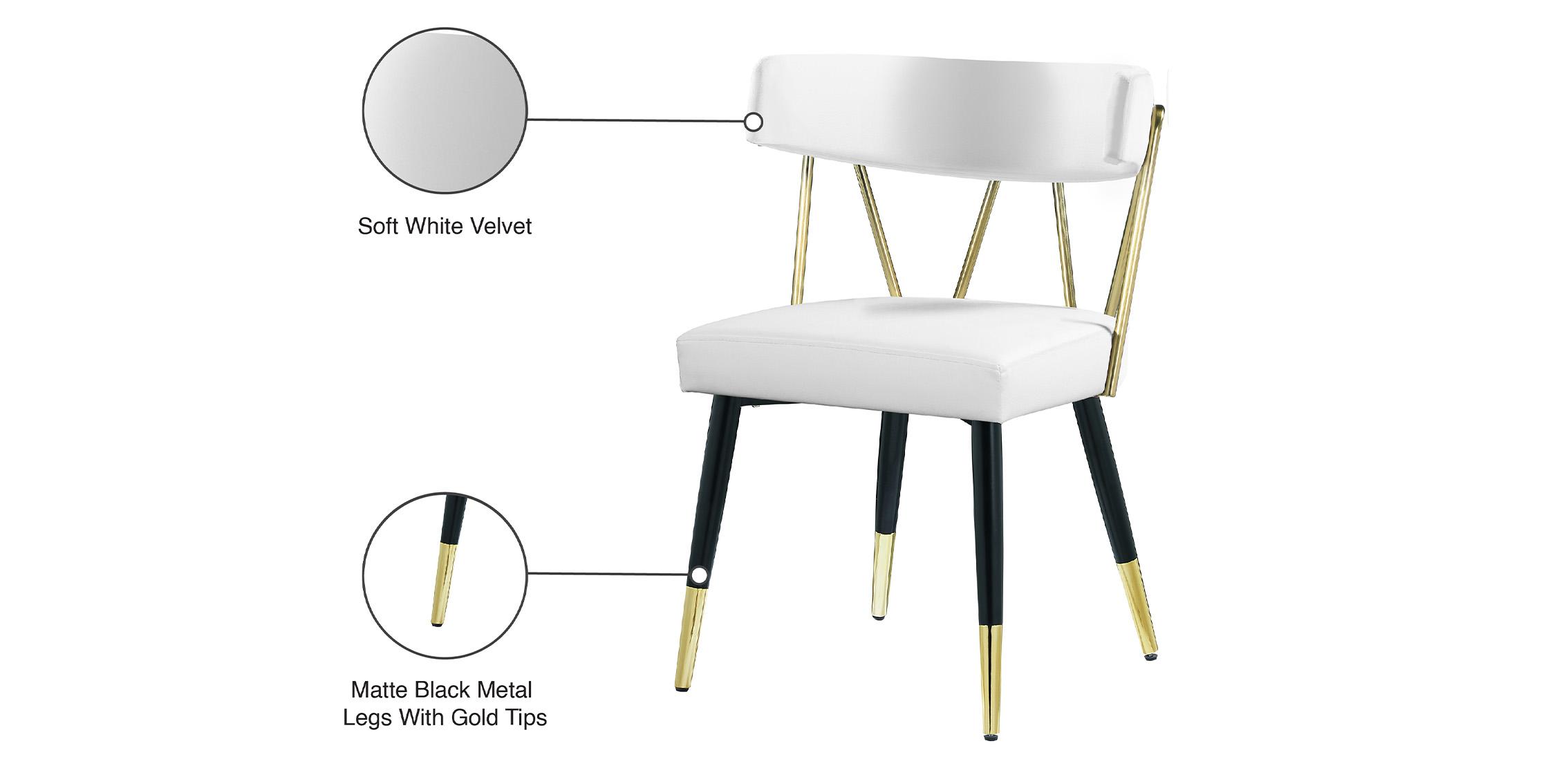 

        
Meridian Furniture RHEINGOLD 854White-C Dining Chair Set White/Gold Faux Leather 094308254531
