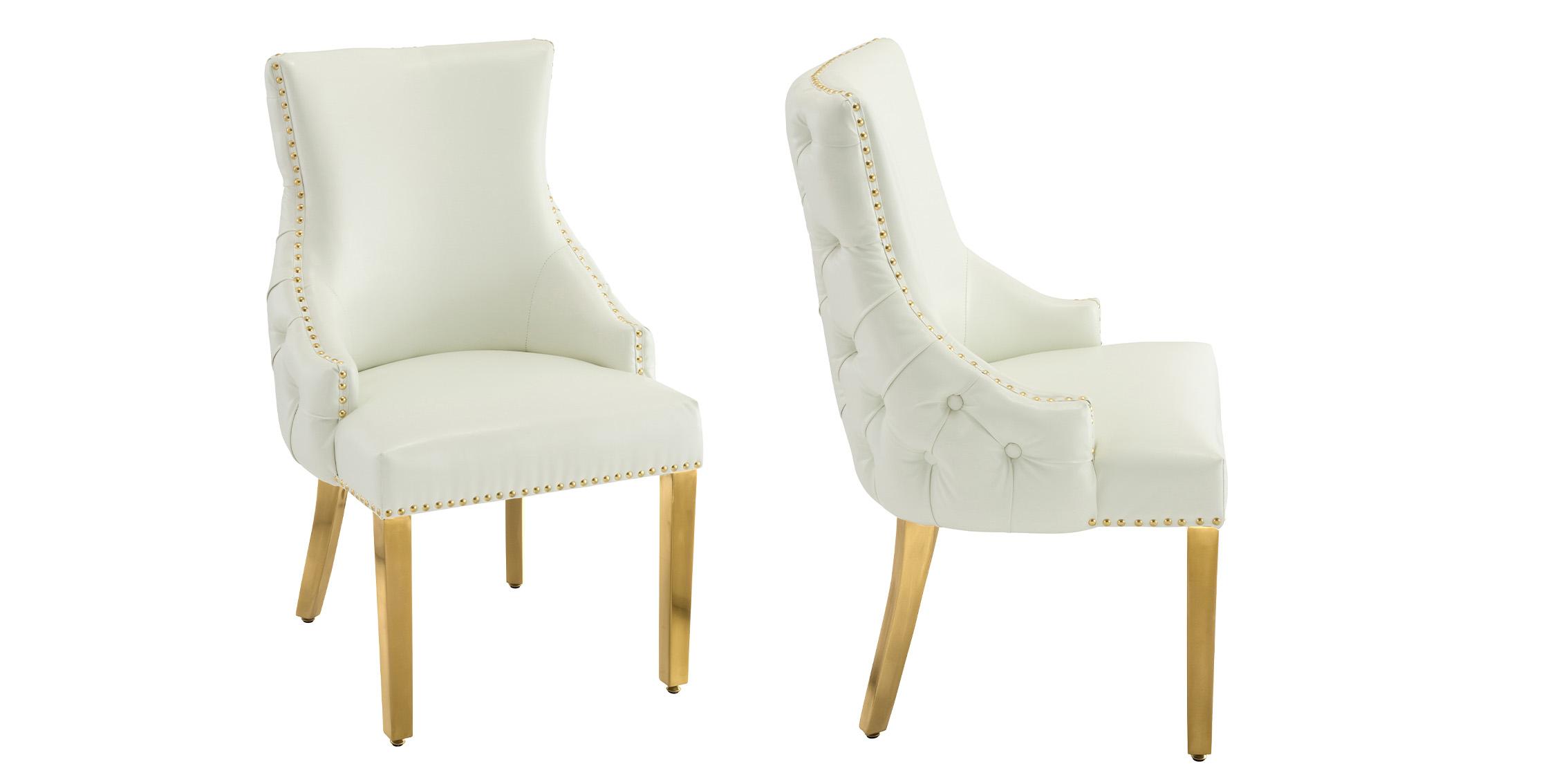 

    
Meridian Furniture TUFT 730White-C Dining Chair Set White/Gold 730White-C
