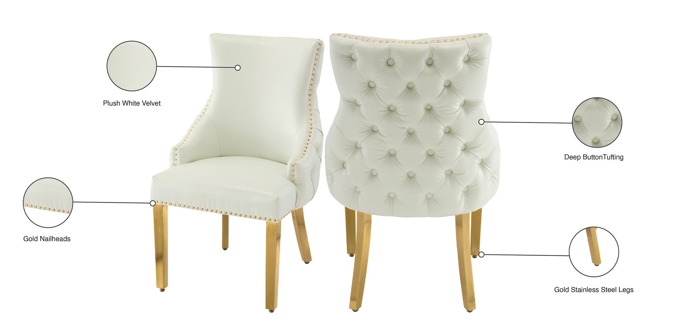 

        
Meridian Furniture TUFT 730White-C Dining Chair Set White/Gold Faux Leather 753359807355
