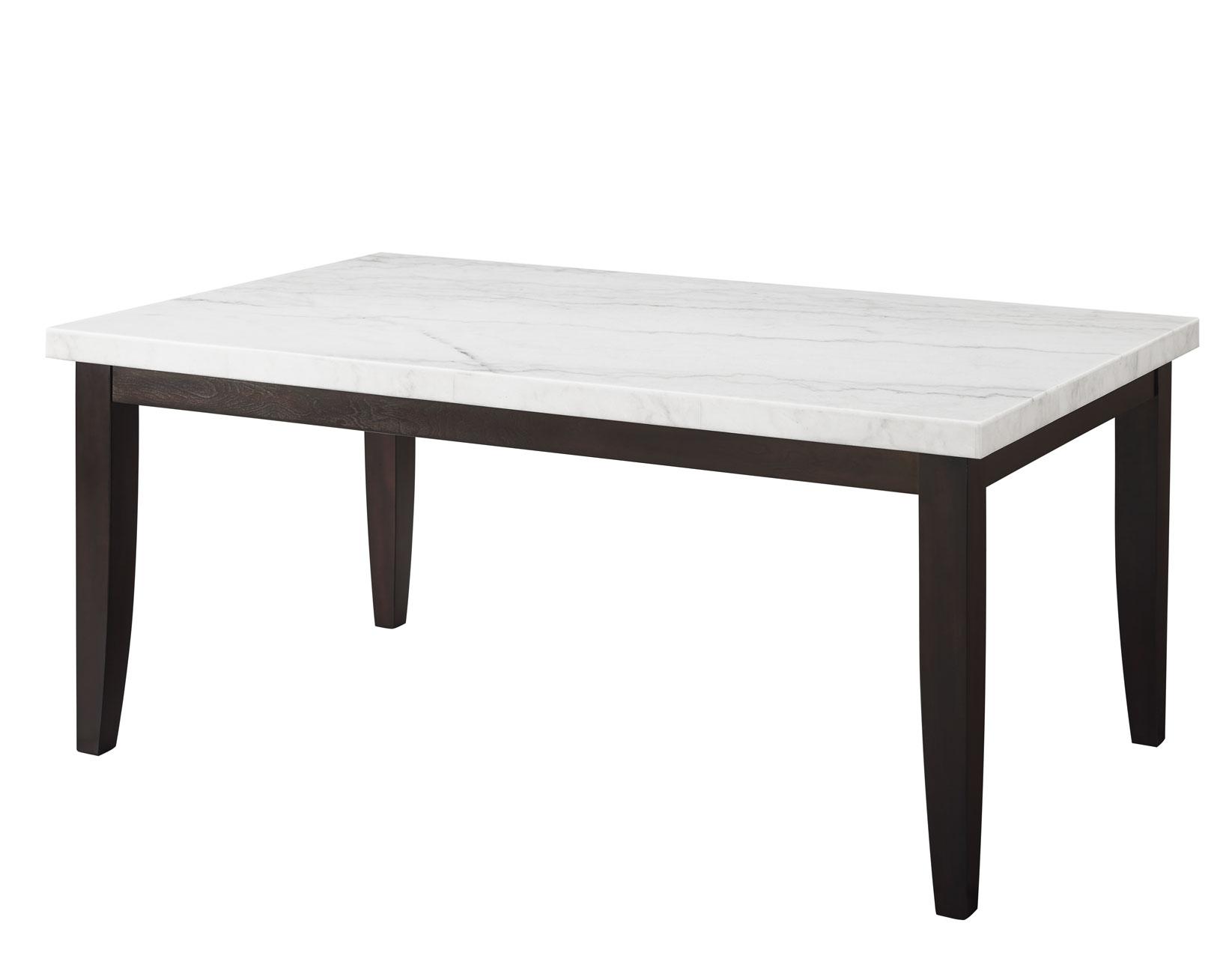 Modern Dining Table Tanner 2221T-3864-WH in Black / White, Marble PU