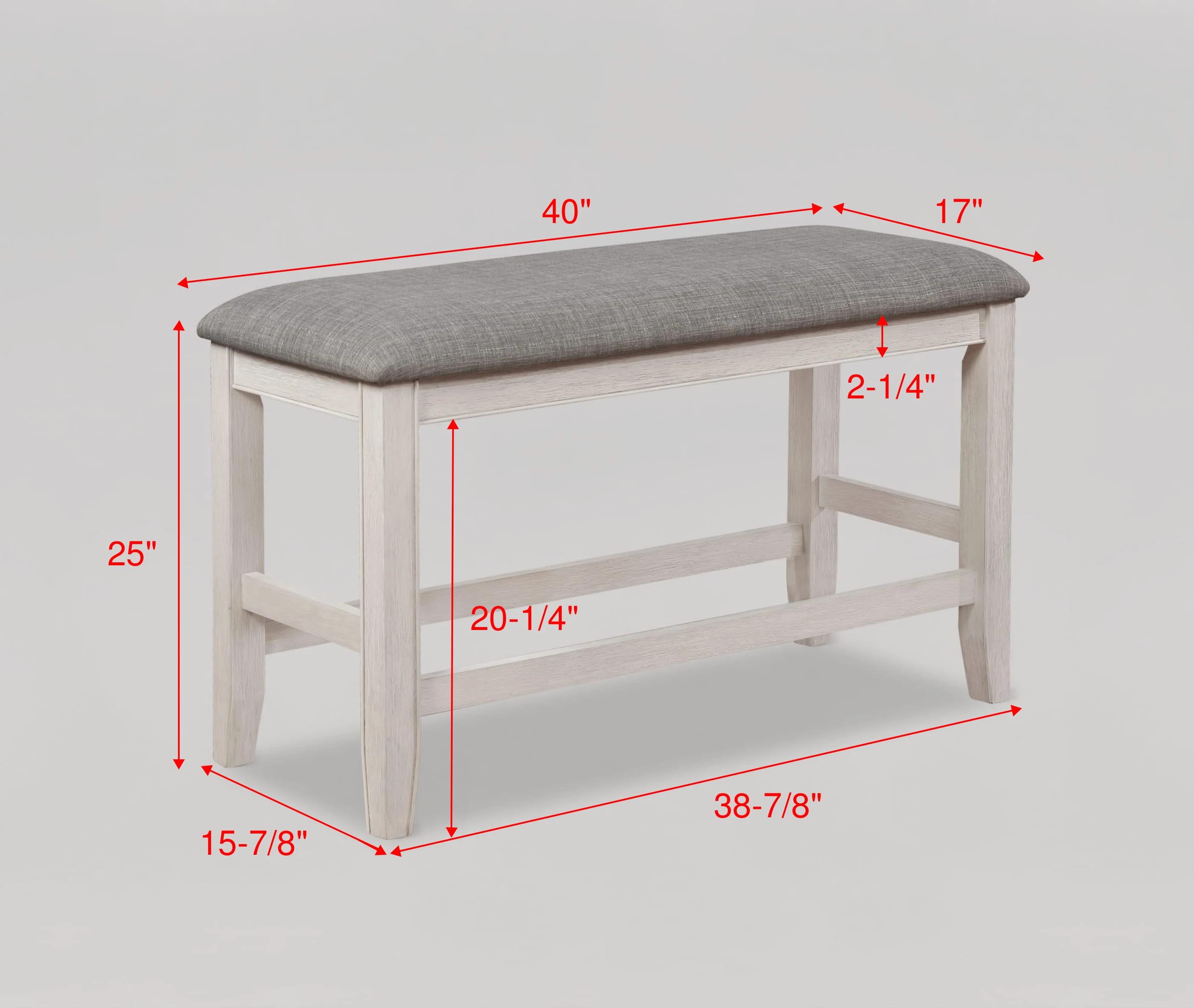 

    
Cream & Gray Linen Counter Height Bench by Crown Mark Fulton 2727WH-BENCH

