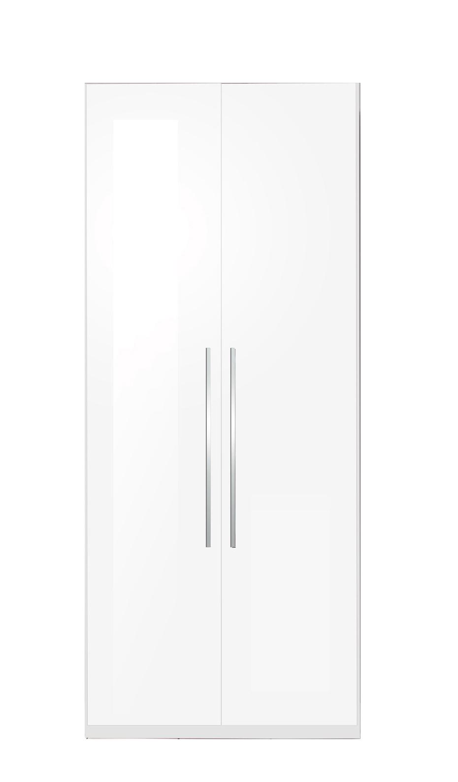 

    
White High Gloss Lacquer 2 Door Wardrobe MOMO ESF Modern MADE IN ITALY

