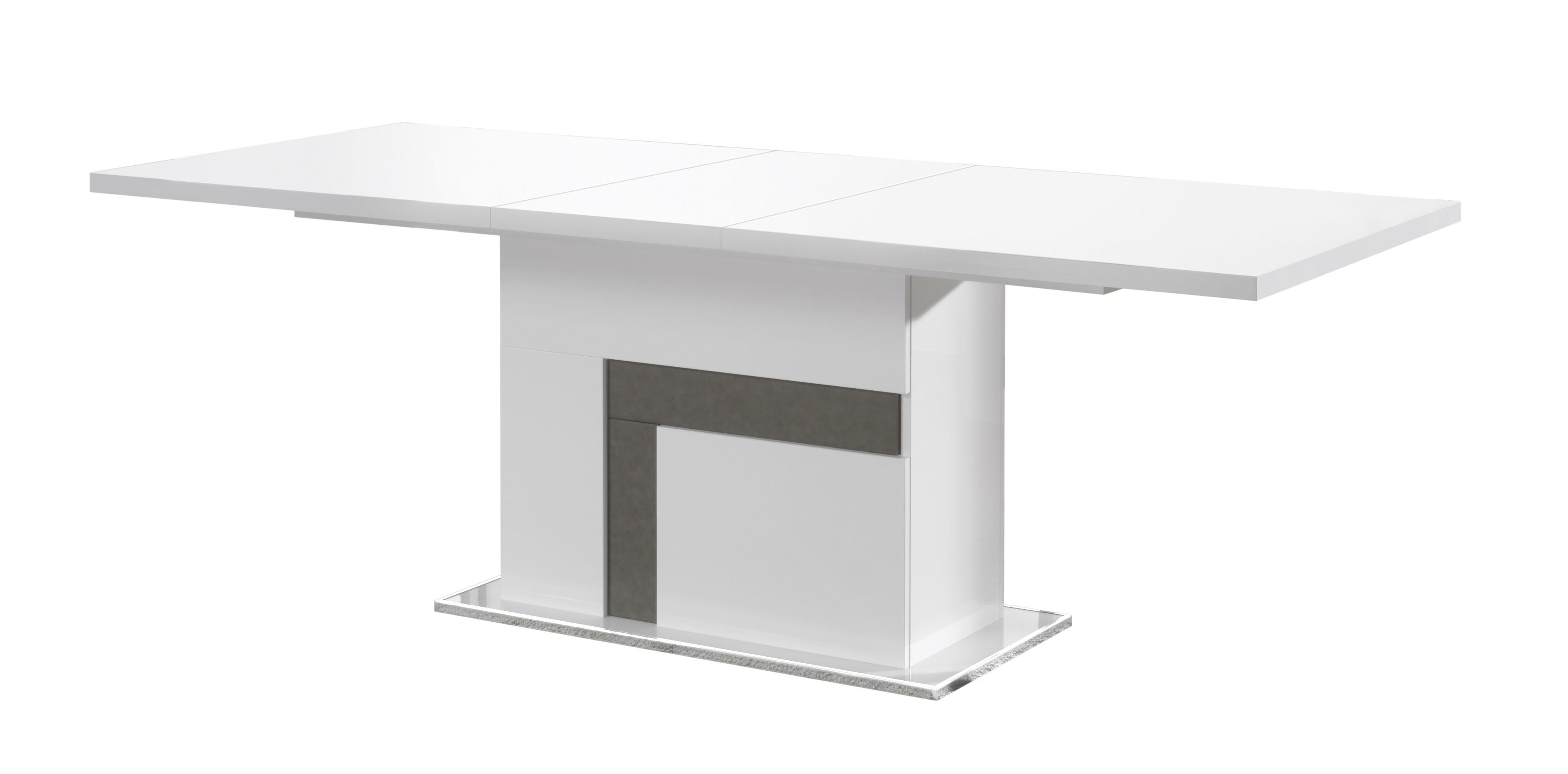 

    
White High Gloss Lacquer Finish Dining Table J&M Furniture Luxuria
