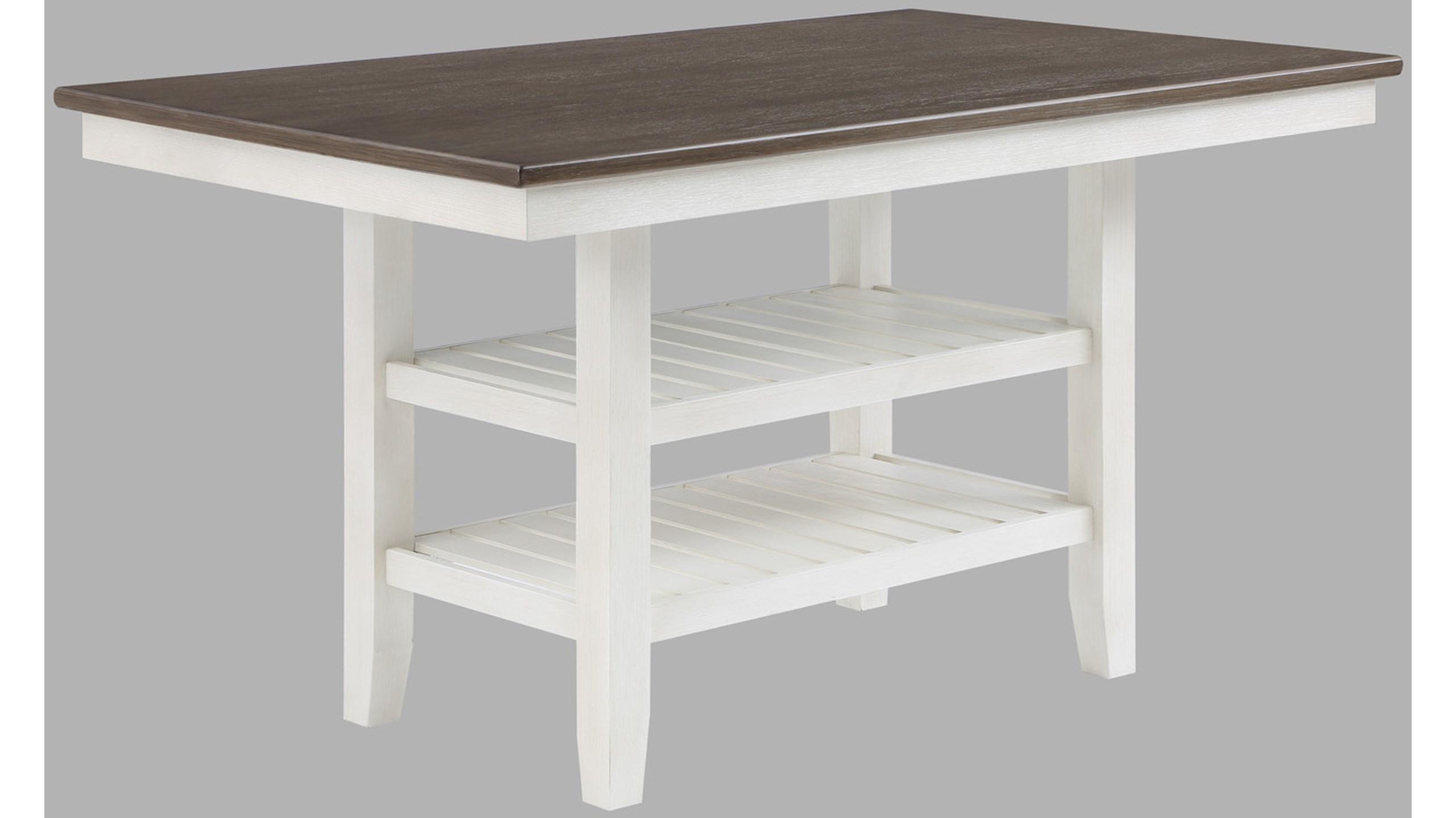 Traditional, Farmhouse Counter Height Table Jorie 2742CG-T-4064 in White 