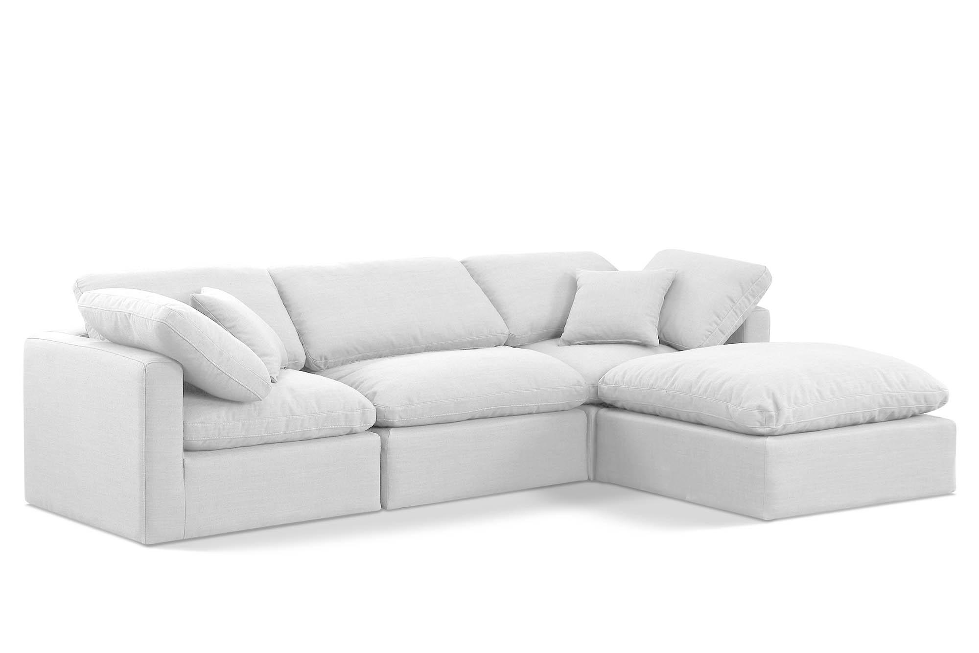 Contemporary, Modern Modular Sectional INDULGE 141White-Sec4A 141White-Sec4A in White Linen