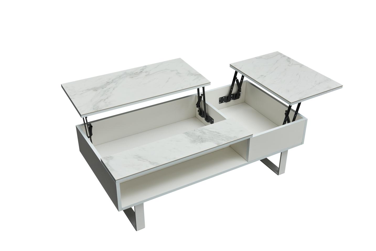 

    
White Marble Coffee Table w/storage 1388 ESF Modern Contemporary Made in Italy
