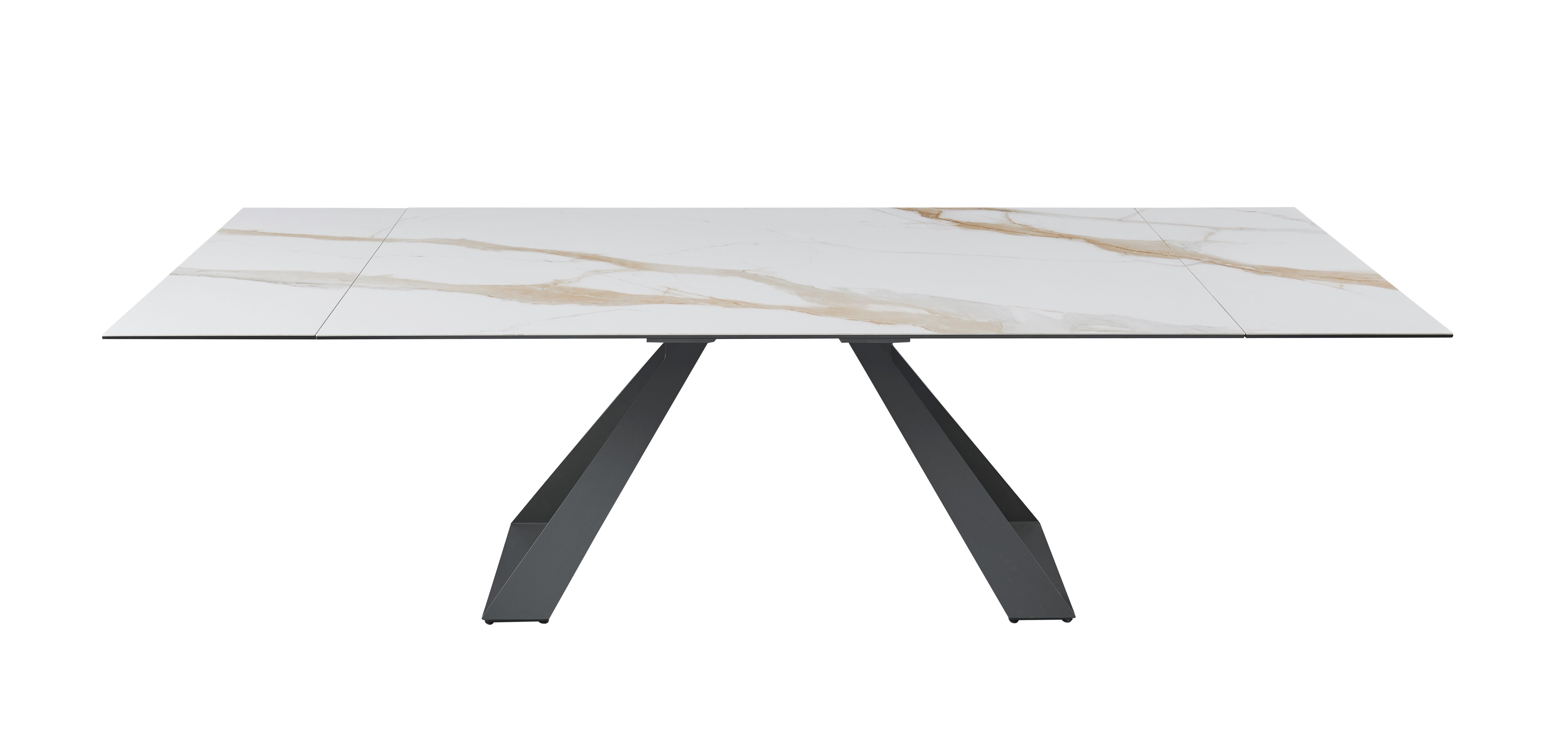 

    
J&M Furniture Swan Extension Table White/Gray 17722
