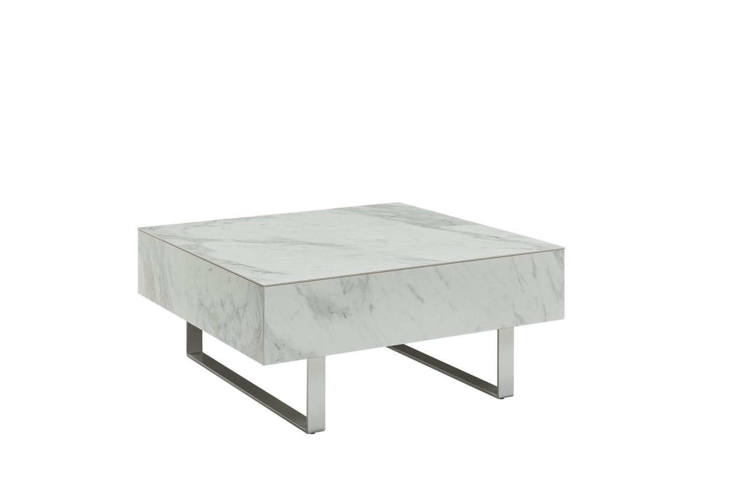 

    
White Marble & Stainless Steel Coffee Table 1498 ESF Modern Made in Italy
