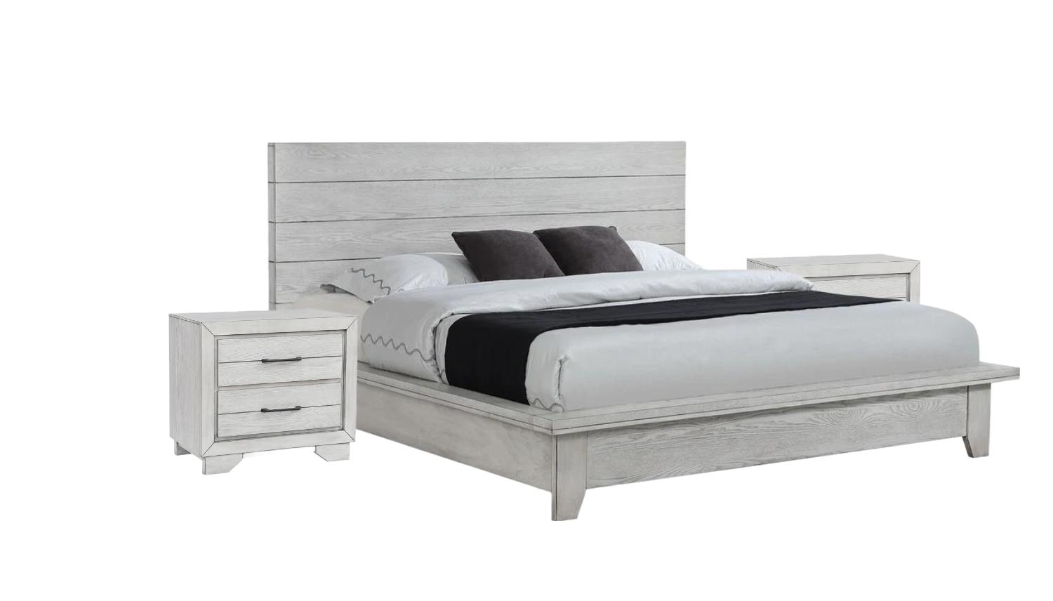 Modern, Transitional Panel Bedroom Set White Sands B8260-Q-Bed-3pcs in White 