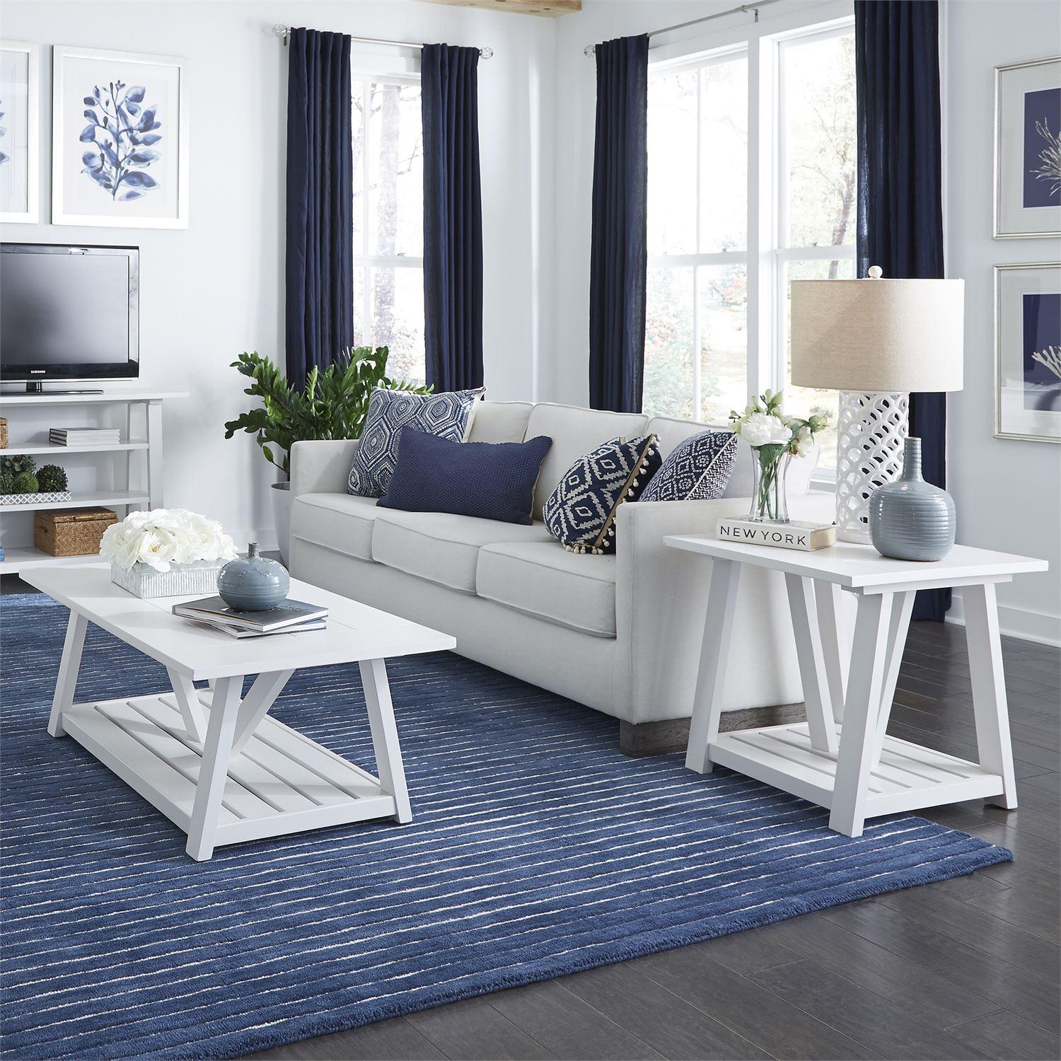 

    
White Wood Coffee Table Set 3 PCS Summer House (607-OT) Liberty Furniture
