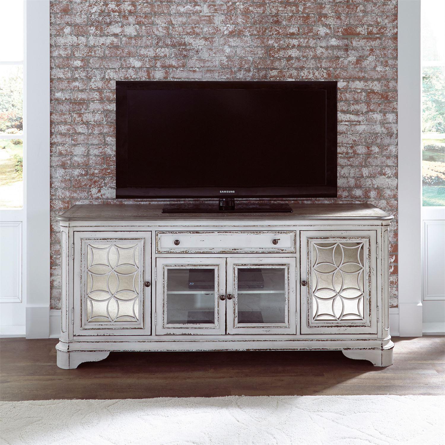 European Traditional TV Stand Magnolia Manor  (244-ENT) TV Stand 244-TV74 in White 