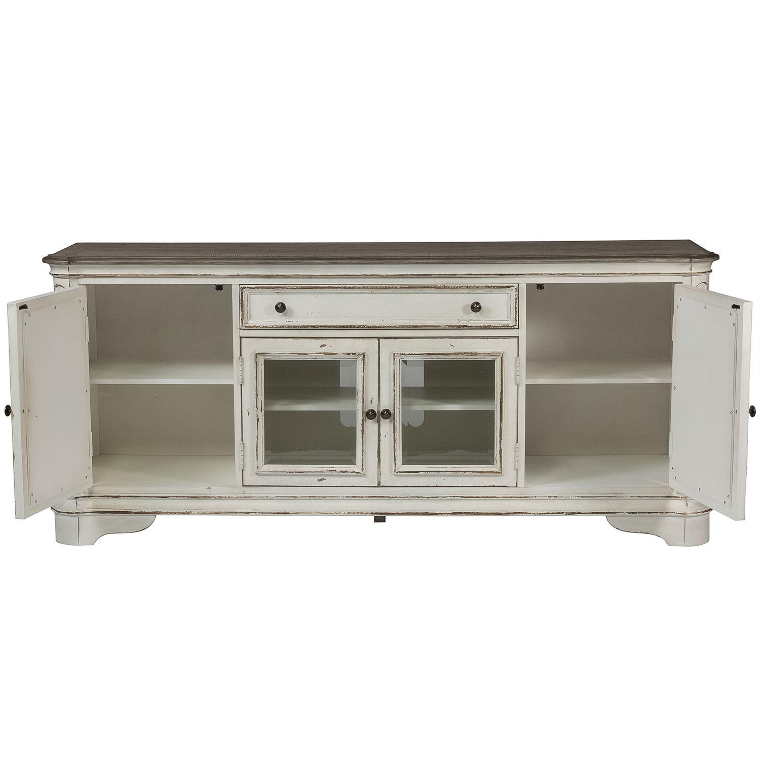 

    
Liberty Furniture Magnolia Manor  (244-ENT) TV Stand TV Stand White 244-TV74
