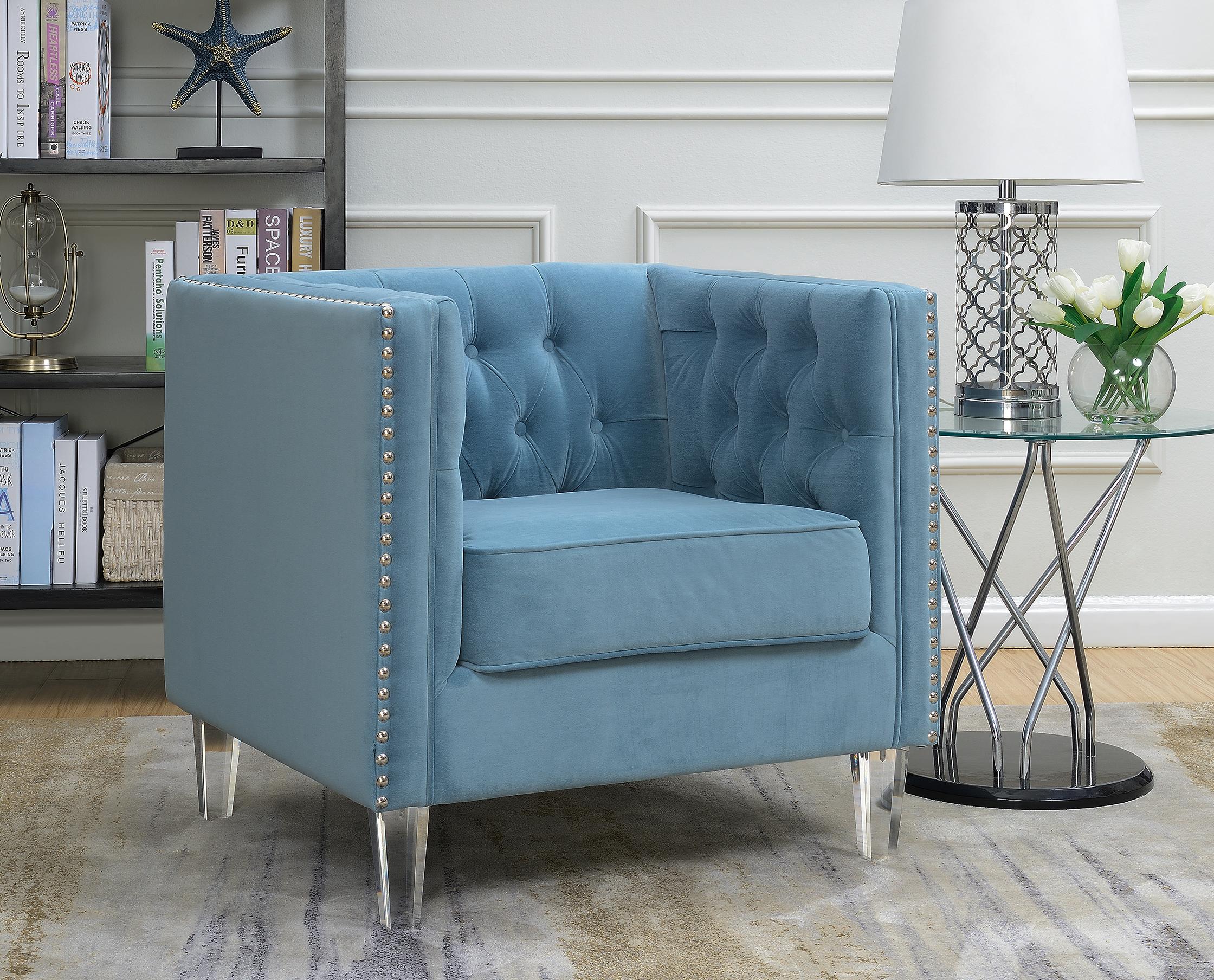 Contemporary Aarmchair Ariel ARIEL-TEAL-C in Teal Polyester
