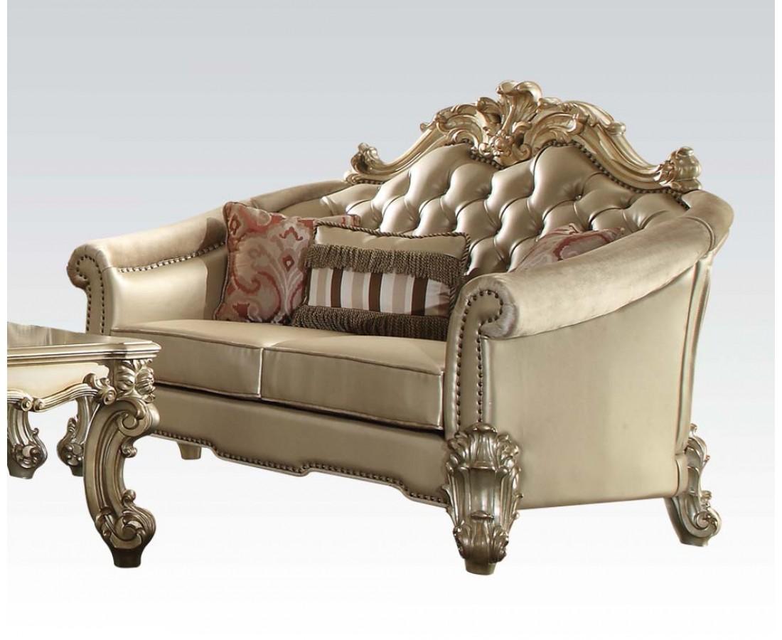 

    
Victorian Bone PU & Gold Patina Sofa Set 2P Traditional Vendome II-53120 Acme

