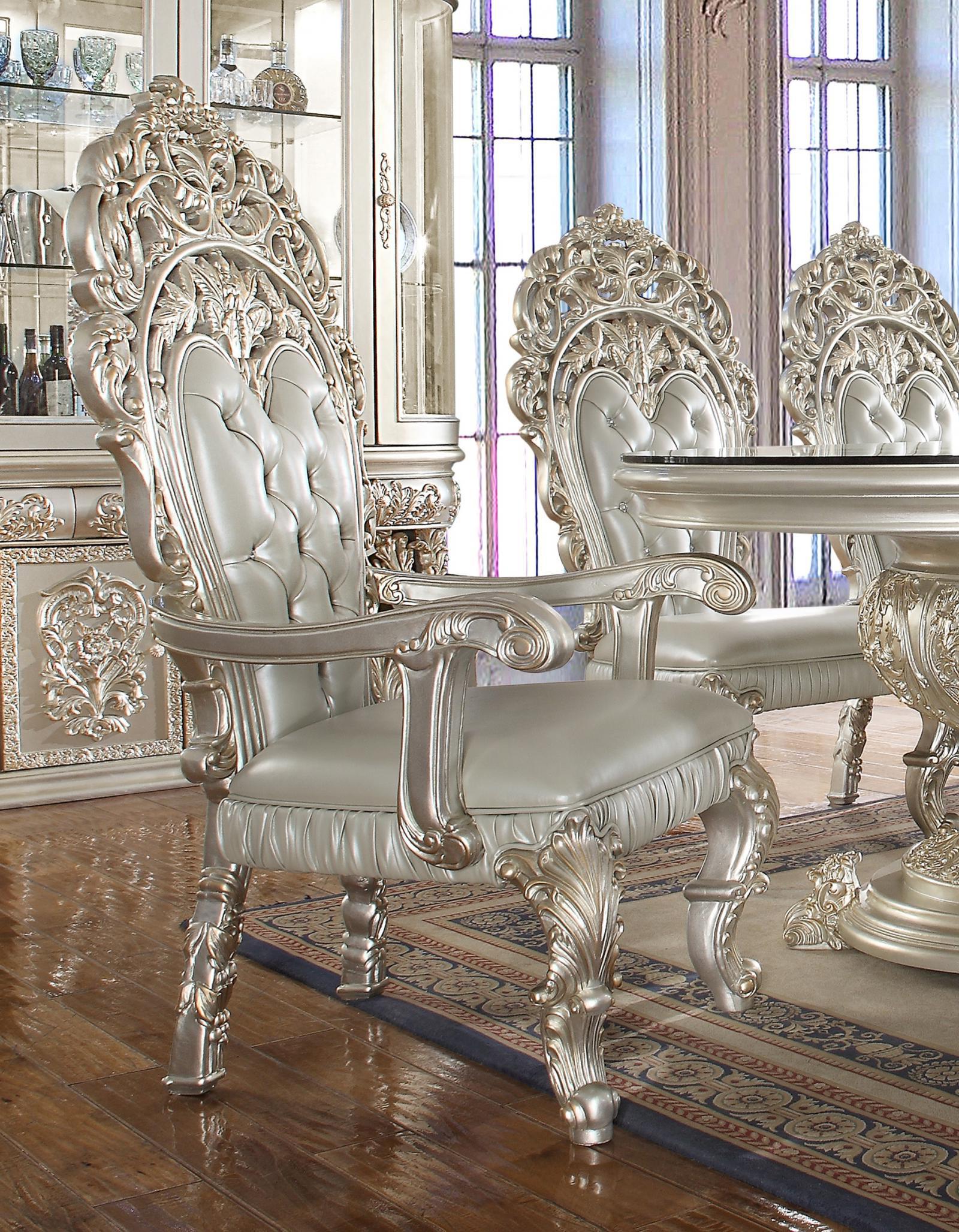

    
Homey Design Furniture HD-AC8088 Dining Arm Chair Metallic/Silver HD-AC8088-2PC
