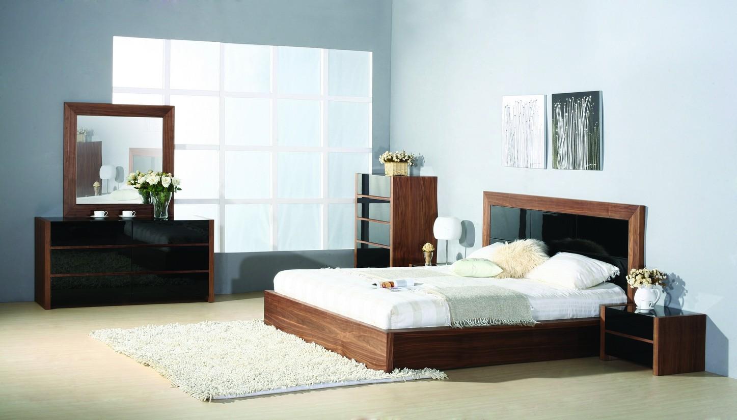 Contemporary Platform Bedroom Set Stark BHF-Stark-King-Set-3 in Walnut 