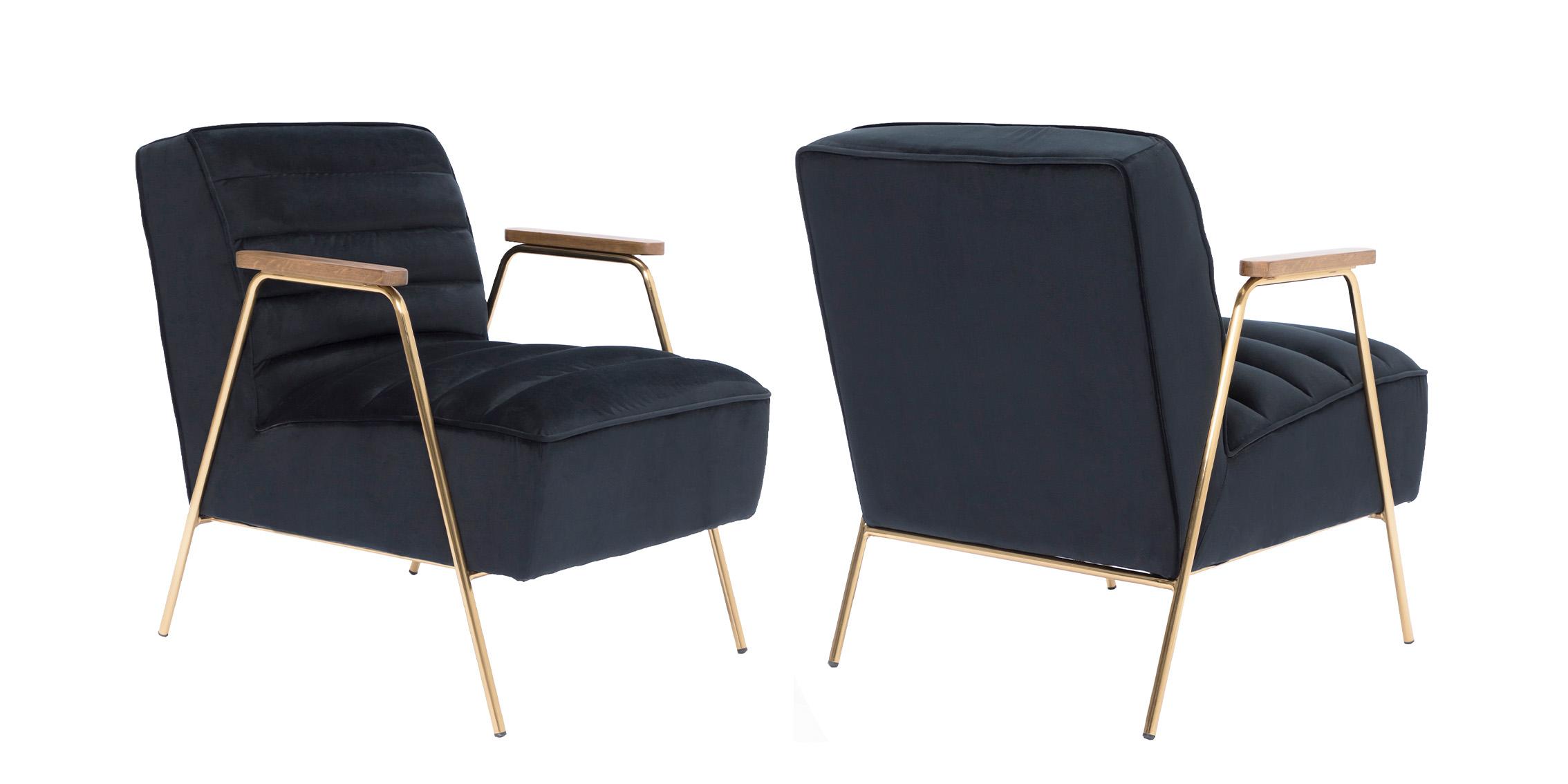 

    
Black Velvet Accent Chair Set 2Pcs WOODFORD 521Black Meridian Contemporary
