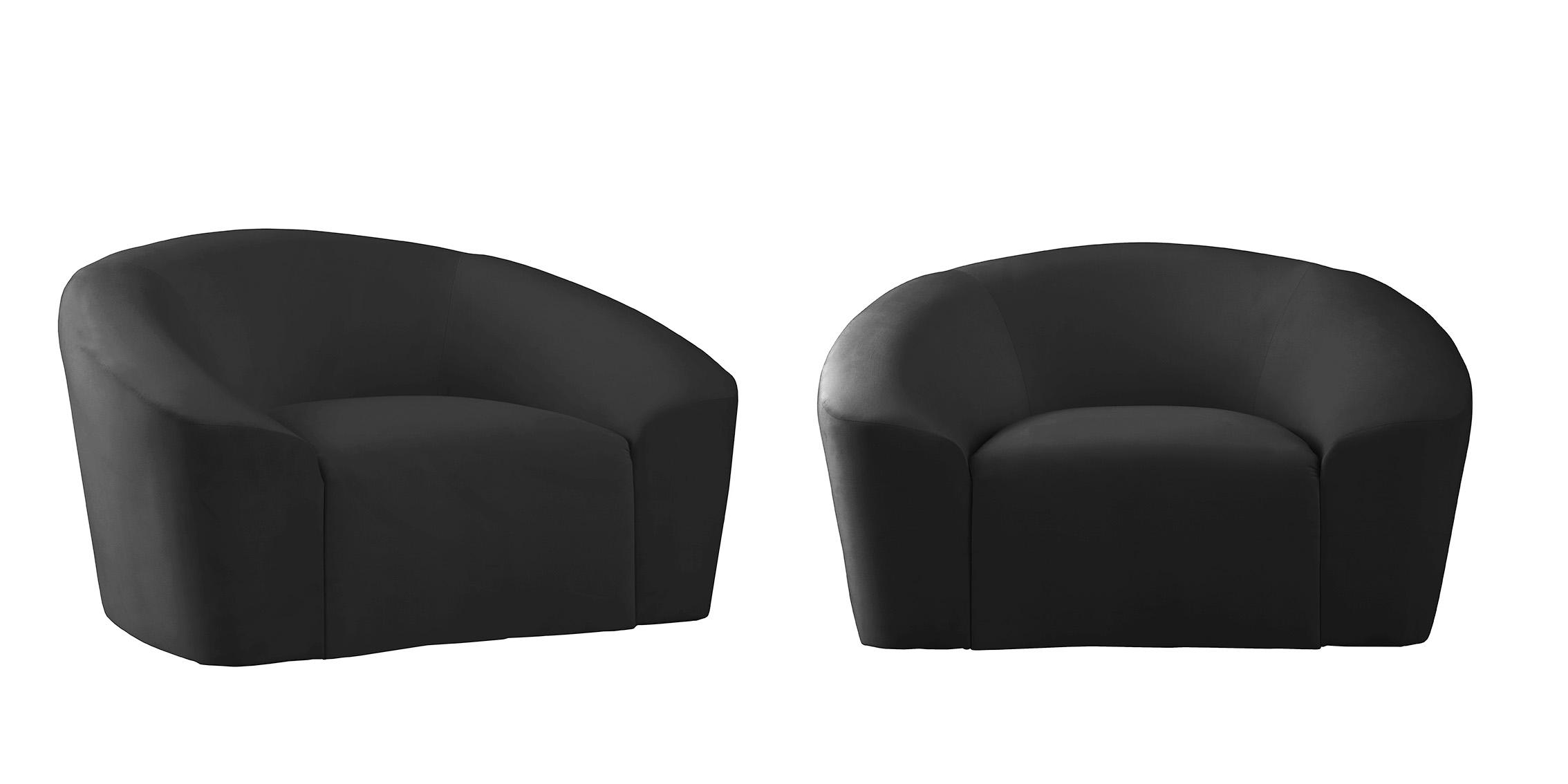 

    
Black Velvet Chair Set 2Pcs RILEY 610Black-C Meridian Contemporary Modern
