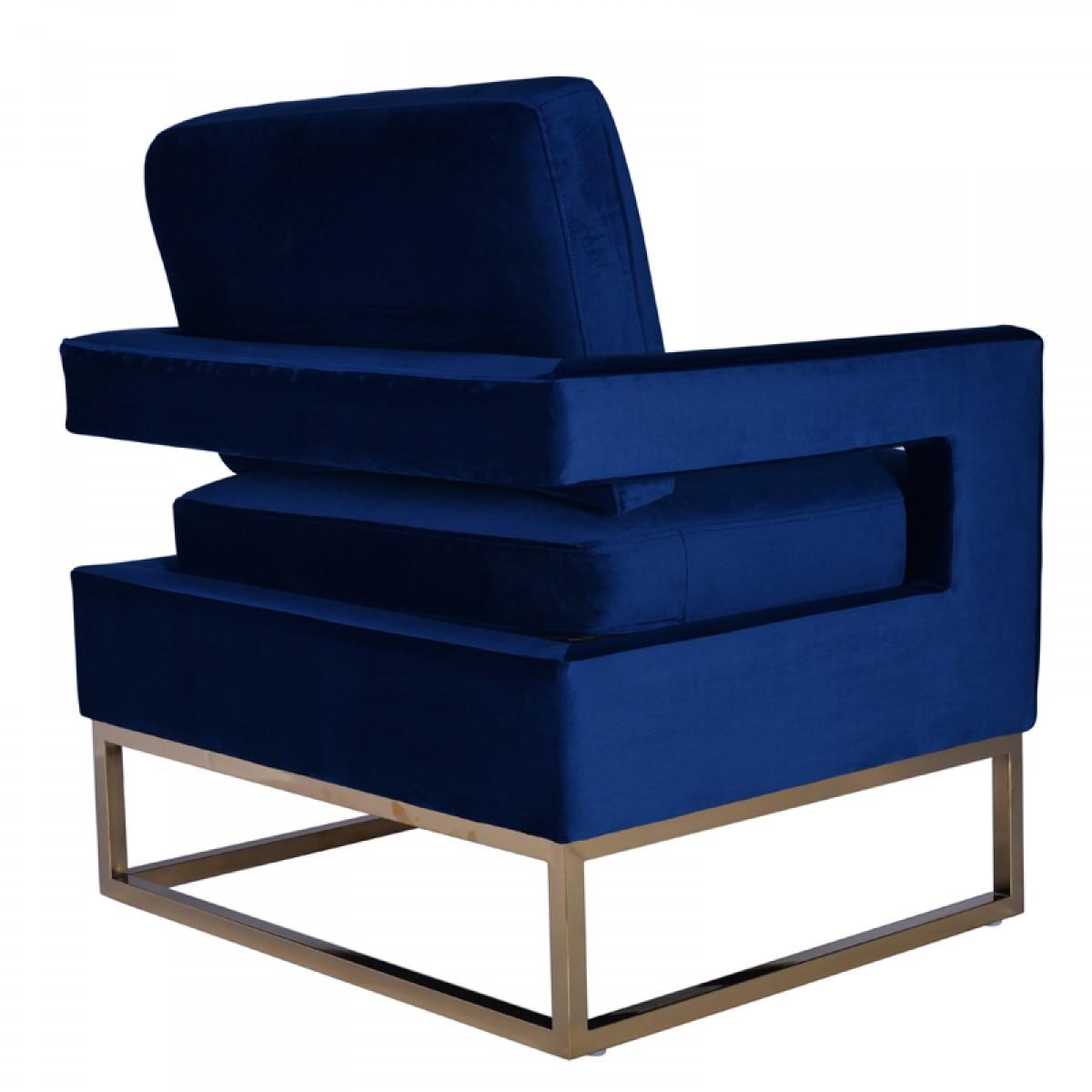 

    
Blue Velvet & Gold Accent Chair VIG Modrest Edna Modern Contemporary
