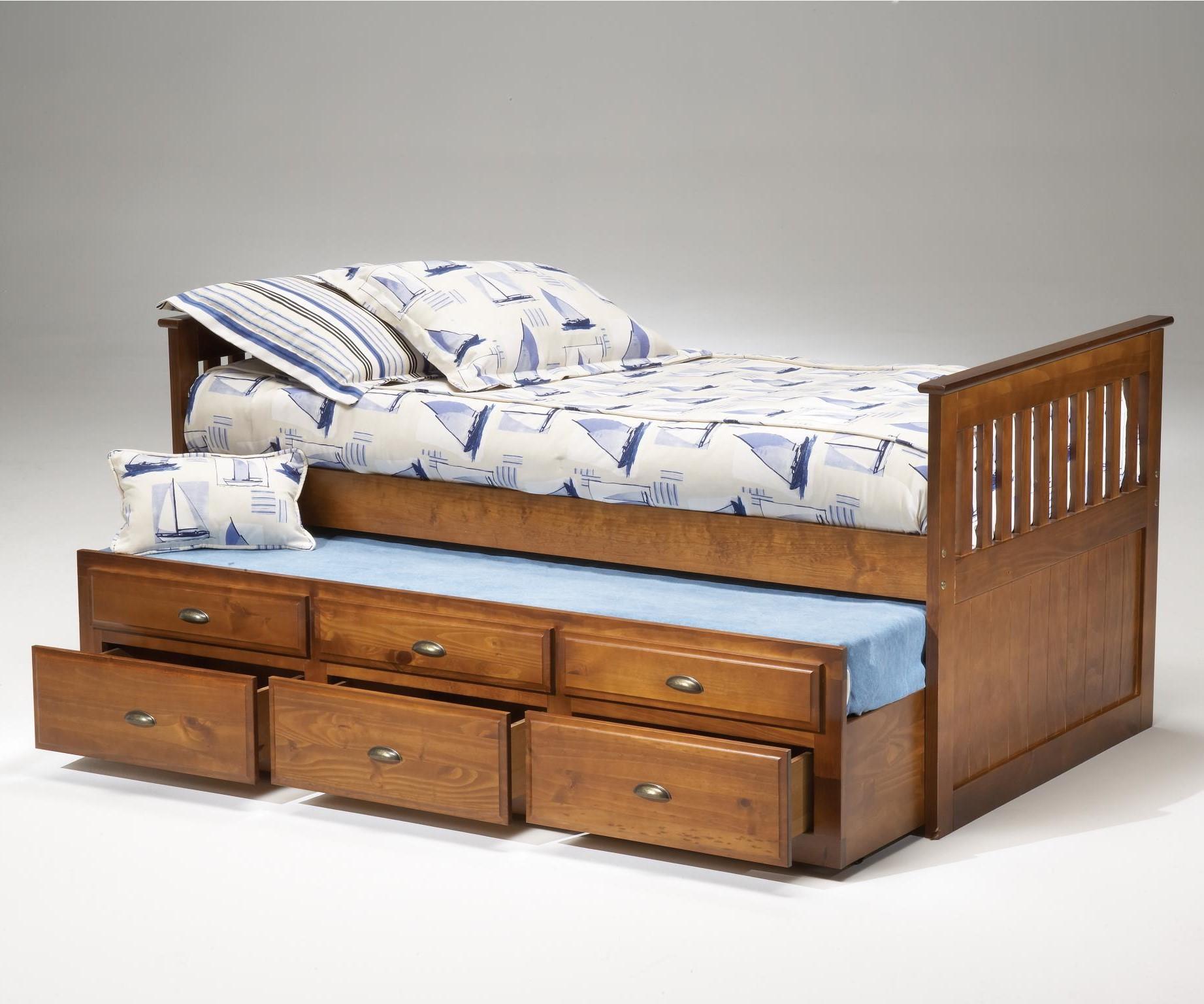 

    
Brown Wood Kids Bed w/ Trundle & Drawers by Bernards Furniture Cherry Captain 502
