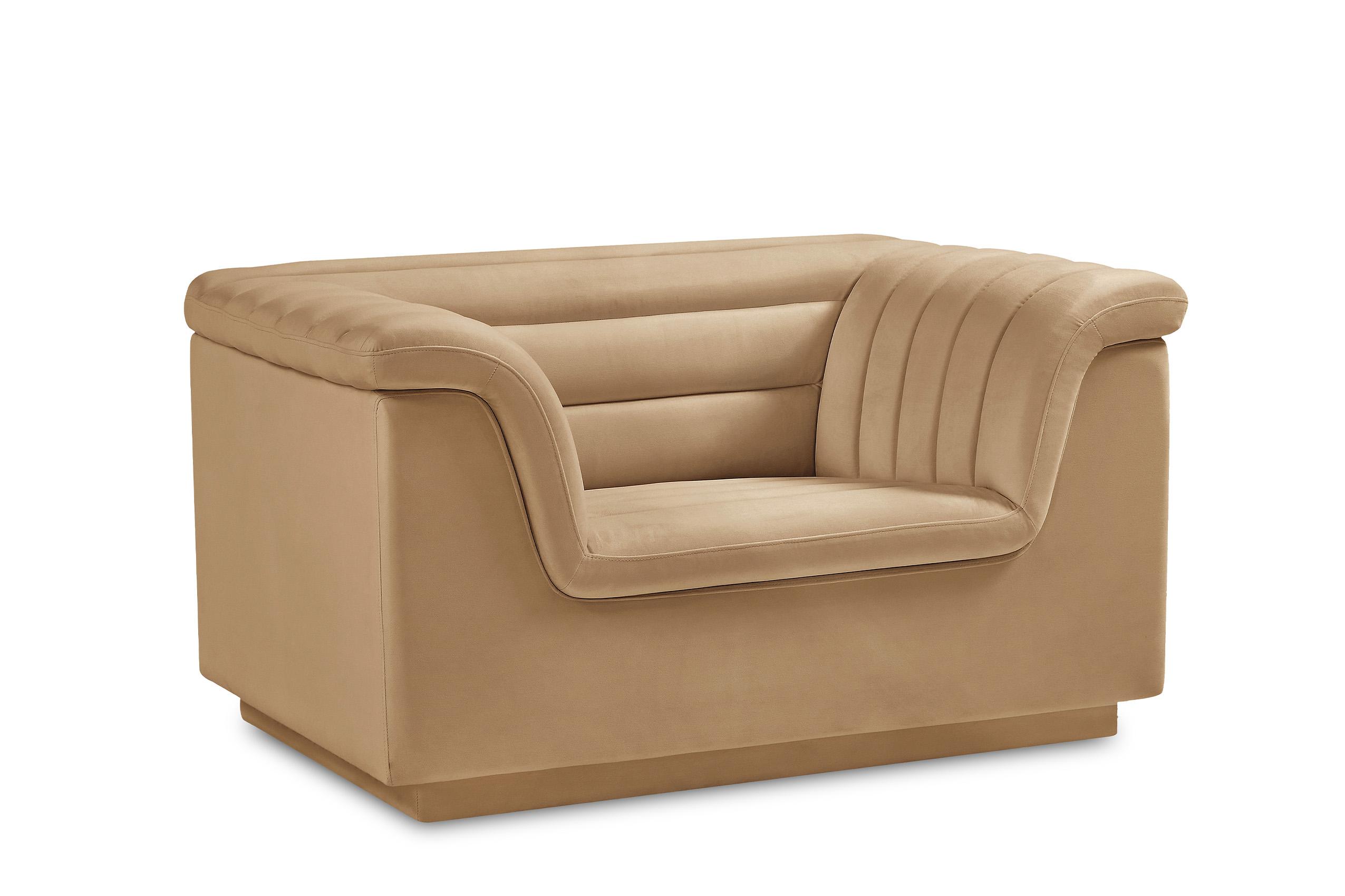 Contemporary, Modern Arm Chair CASCADE 192Camel-C 192Camel-C in Camel Velvet