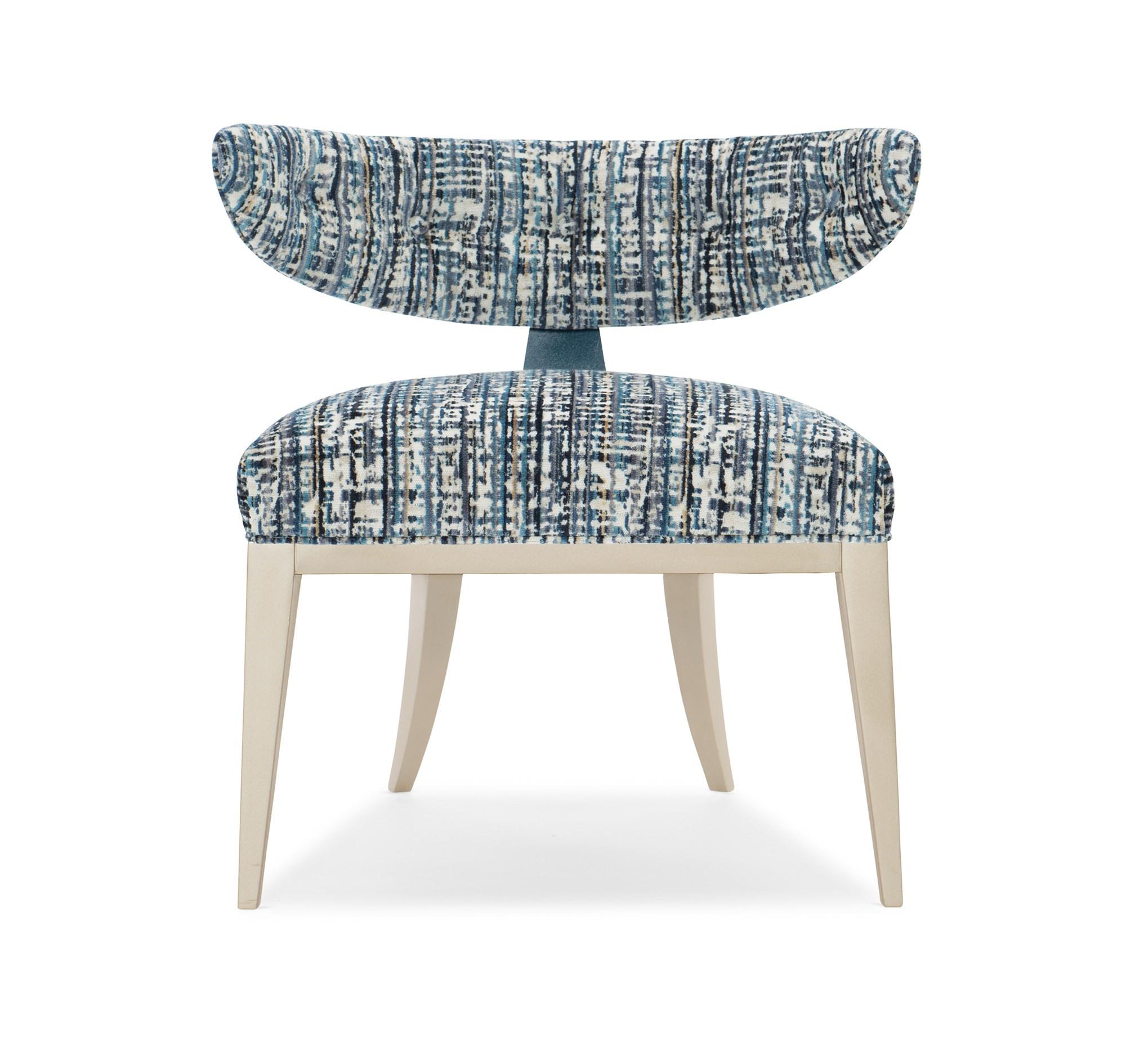 

    
Cerulean Blue & Smoke Grey  Finish Accent Chair HALF MOON by Caracole
