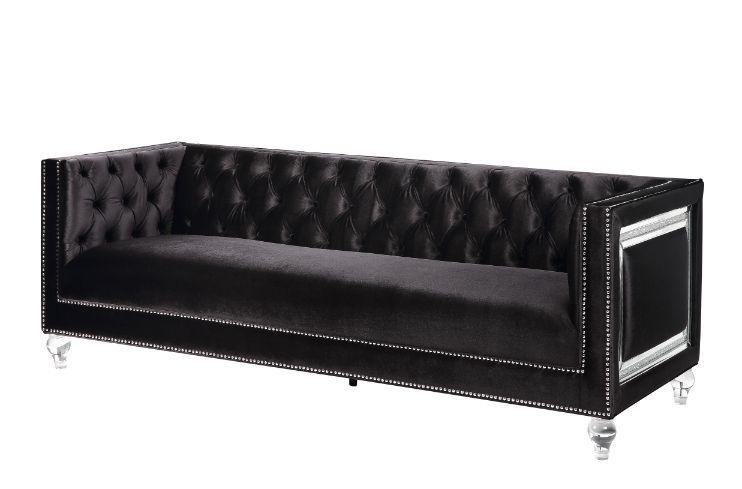 

    
Classic Black Velvet Sofa + Loveseat + Chair by Acme Heibero 56995-3pcs
