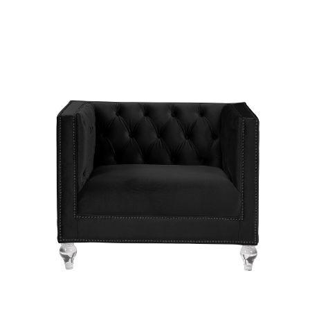 

    
56995-3pcs Classic Black Velvet Sofa + Loveseat + Chair by Acme Heibero 56995-3pcs
