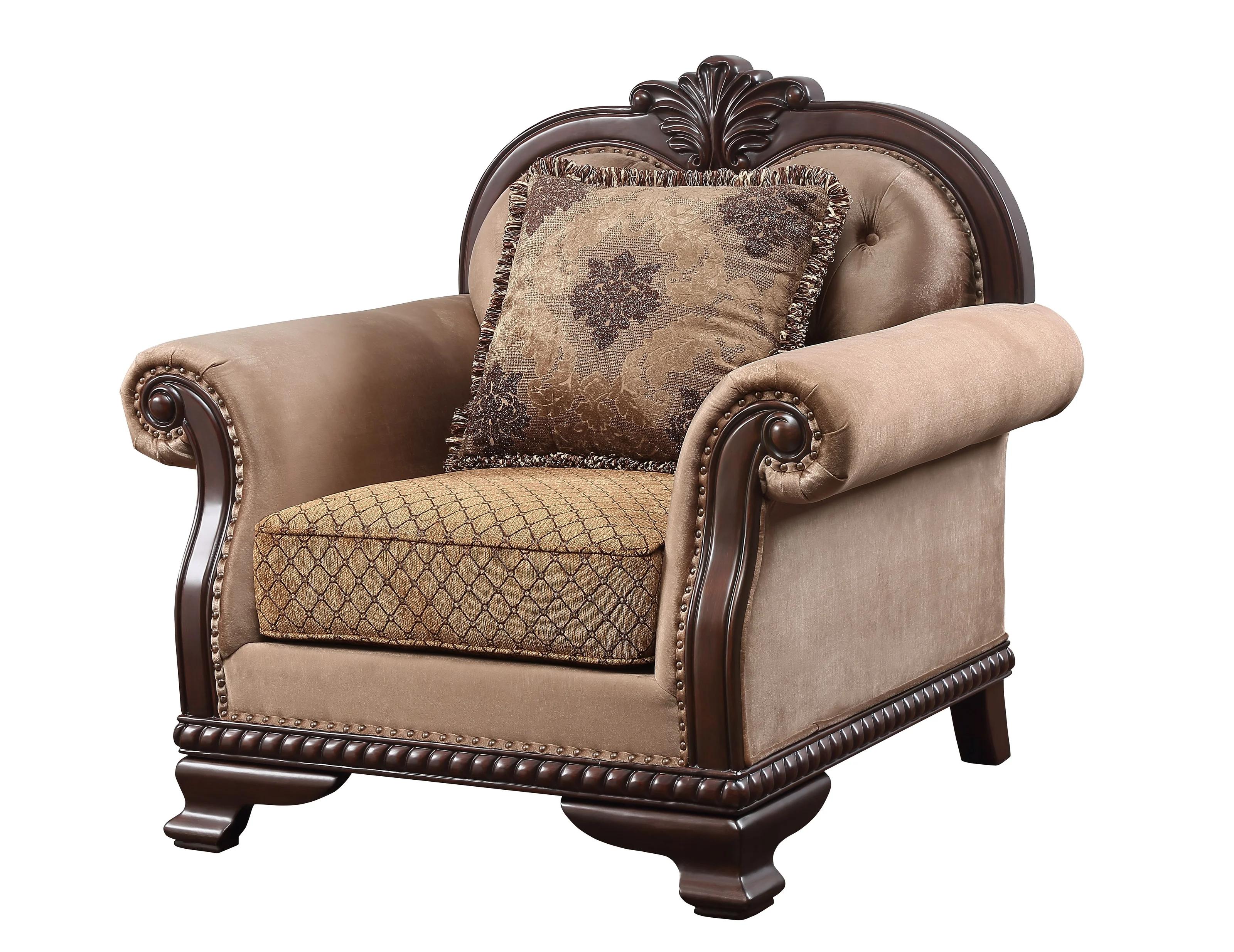 Classic Chair Chateau De Ville 58267 in Tan Fabric