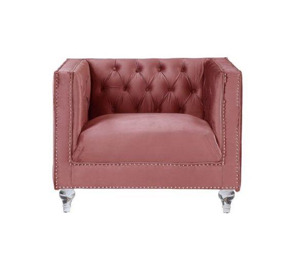 

    
Classic Pink Velvet Chair by Acme Heibero II LV00329
