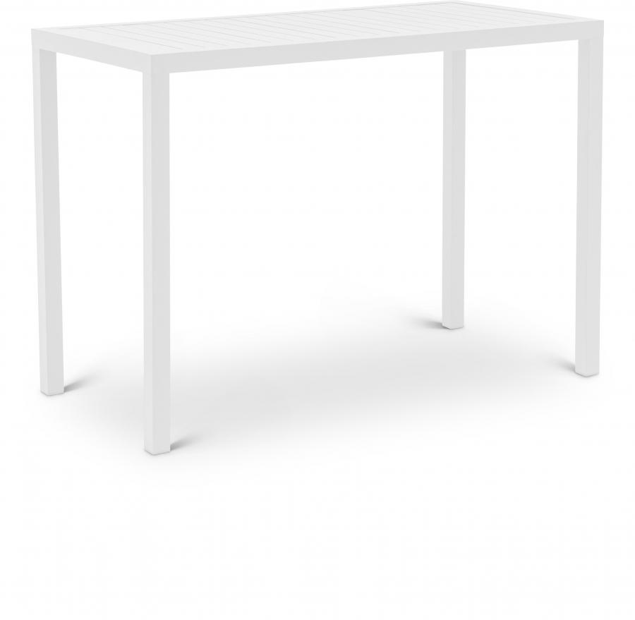 

    
Contemporary Beige/White Aluminium Patio Bar Set 5PCS Meridian Furniture Maldives 344White-T-5PCS
