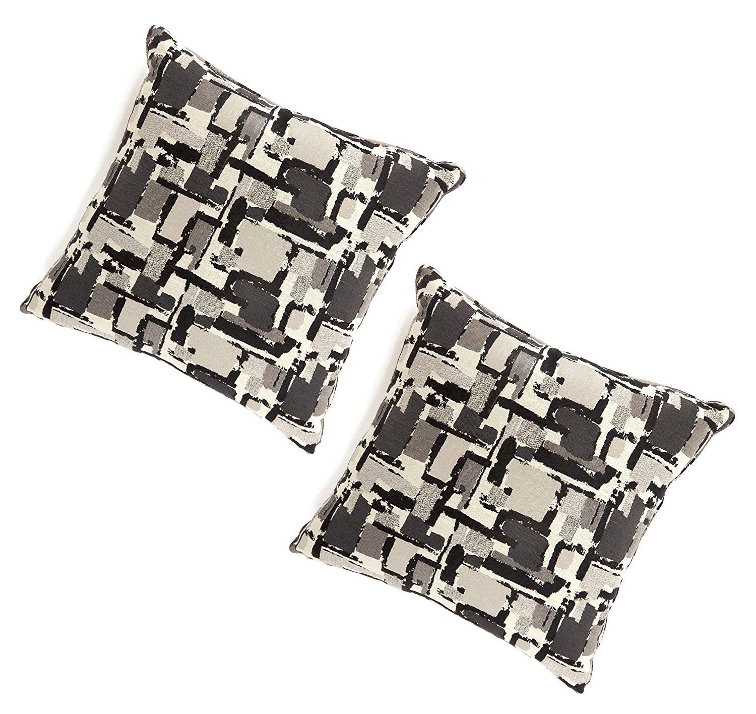 Contemporary Throw Pillow PL6003BK-L Concrit PL6003BK-L in Black 