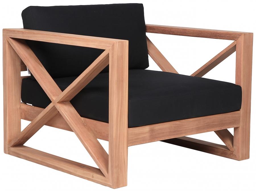 

    
Contemporary Black Wood Fabric Patio Chair Meridian Furniture Anguilla 352Black-C
