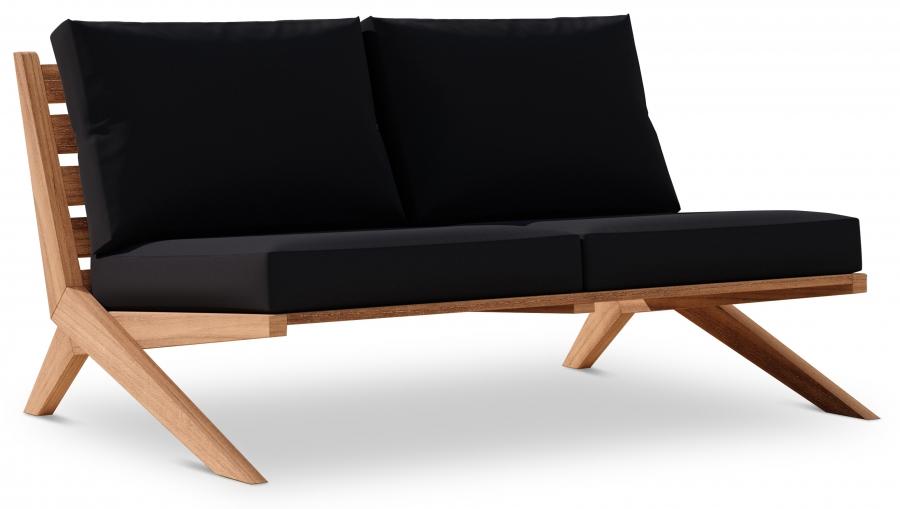 

    
Contemporary Black Wood Fabric Patio Loveseat Meridian Furniture Tahiti 351Black-L
