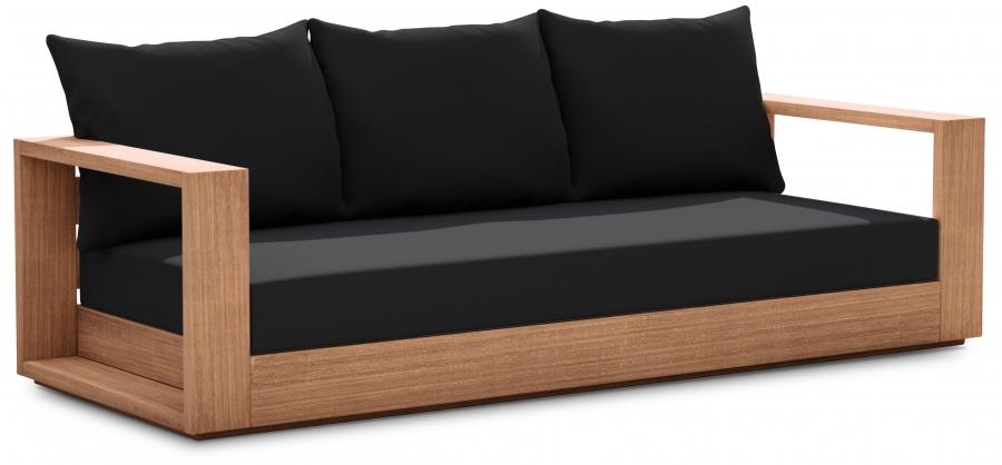 

    
Contemporary Black Wood Fabric Patio Sofa Meridian Furniture Tulum 353Black-S
