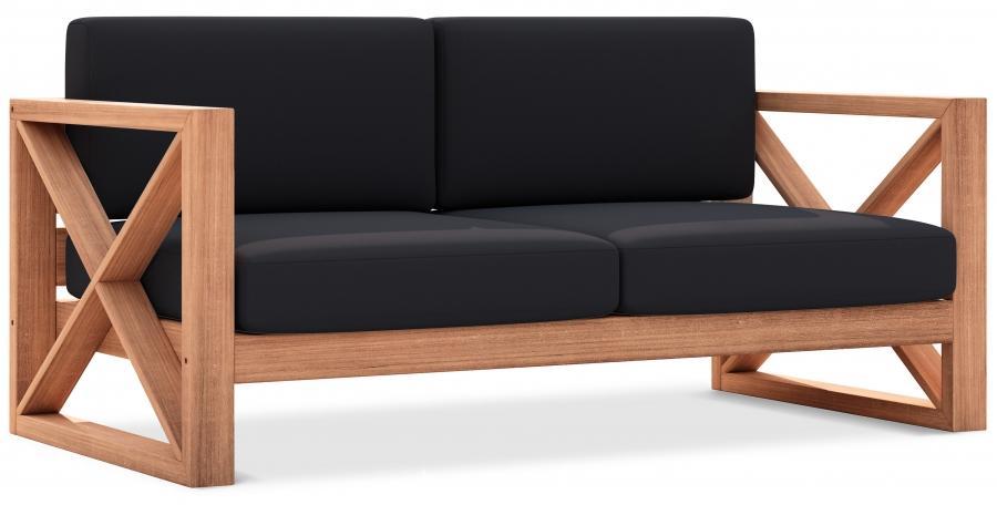 

    
 Shop  Contemporary Black Wood Fabric Patio Sofa Set-2PCS Meridian Furniture Anguilla 352Black-S-2PCS
