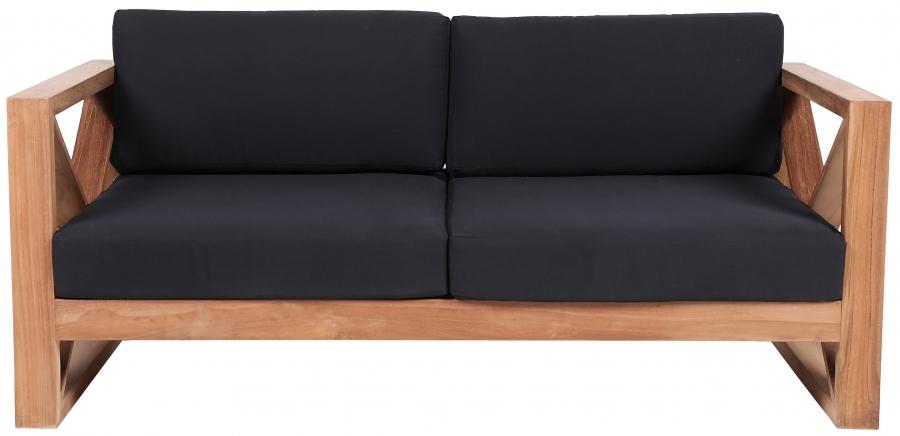 

    
Contemporary Black Wood Fabric Patio Sofa Set-2PCS Meridian Furniture Anguilla 352Black-S-2PCS
