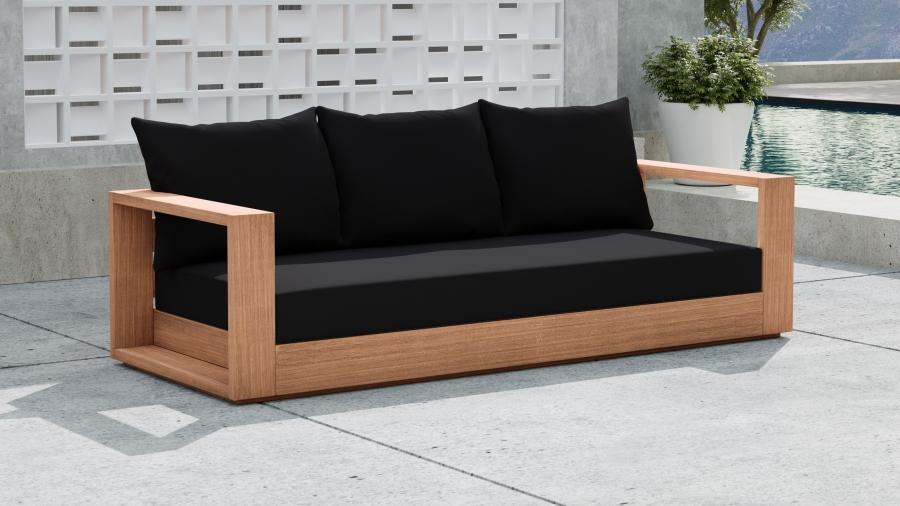

    
Contemporary Black Wood Fabric Patio Sofa Set 2PCS Meridian Furniture Tulum 353Black-S-2PCS
