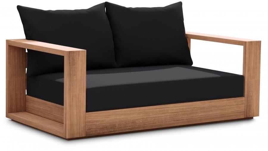 

    
 Shop  Contemporary Black Wood Fabric Patio Sofa Set 2PCS Meridian Furniture Tulum 353Black-S-2PCS
