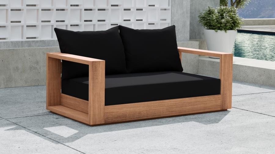 

    
 Photo  Contemporary Black Wood Fabric Patio Sofa Set 2PCS Meridian Furniture Tulum 353Black-S-2PCS
