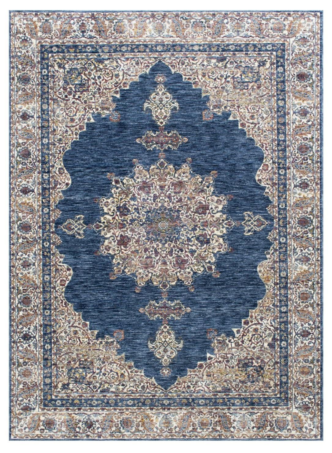 

    
Contemporary Blue Polyester 5'x7' Area Rug Furniture of America RG5198 Payas
