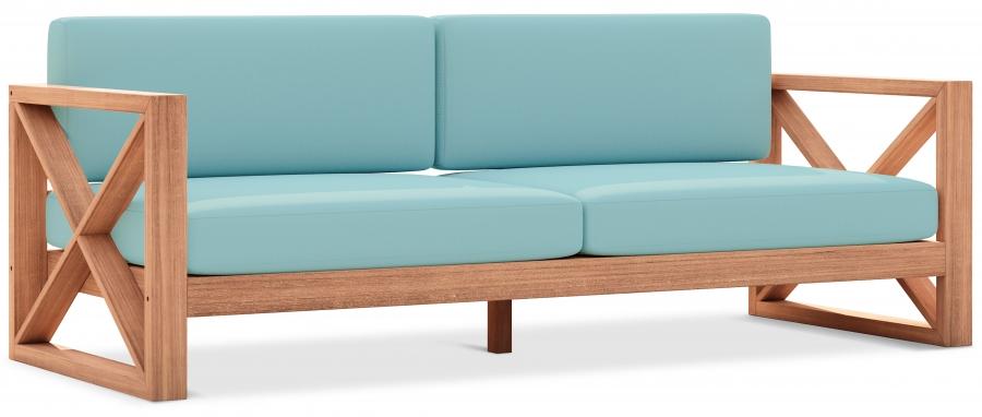 

    
Contemporary Blue Wood Fabric Patio Sofa Meridian Furniture Anguilla 352SeaBlue-S
