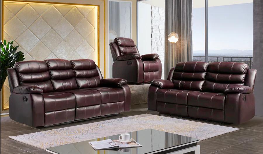 

    
Contemporary Brown Leather Reclining Loveseat McFerran SF8006
