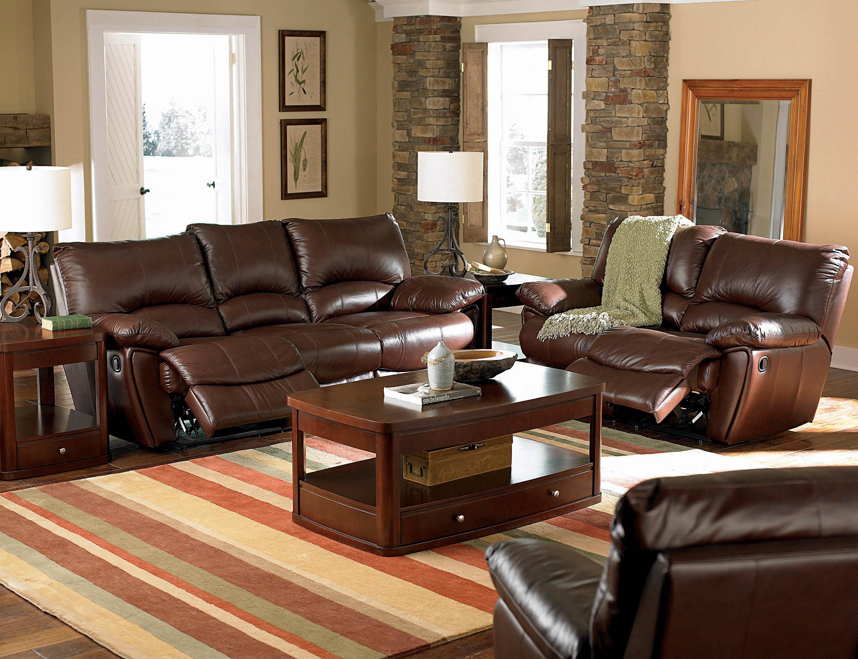 Contemporary Motion Loveseat Clifford 600282 in Brown Leather