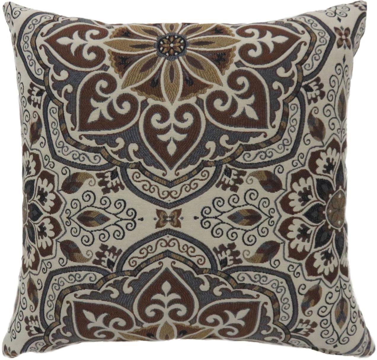 Contemporary Throw Pillow PL6035S Tania PL6035S in Brown 