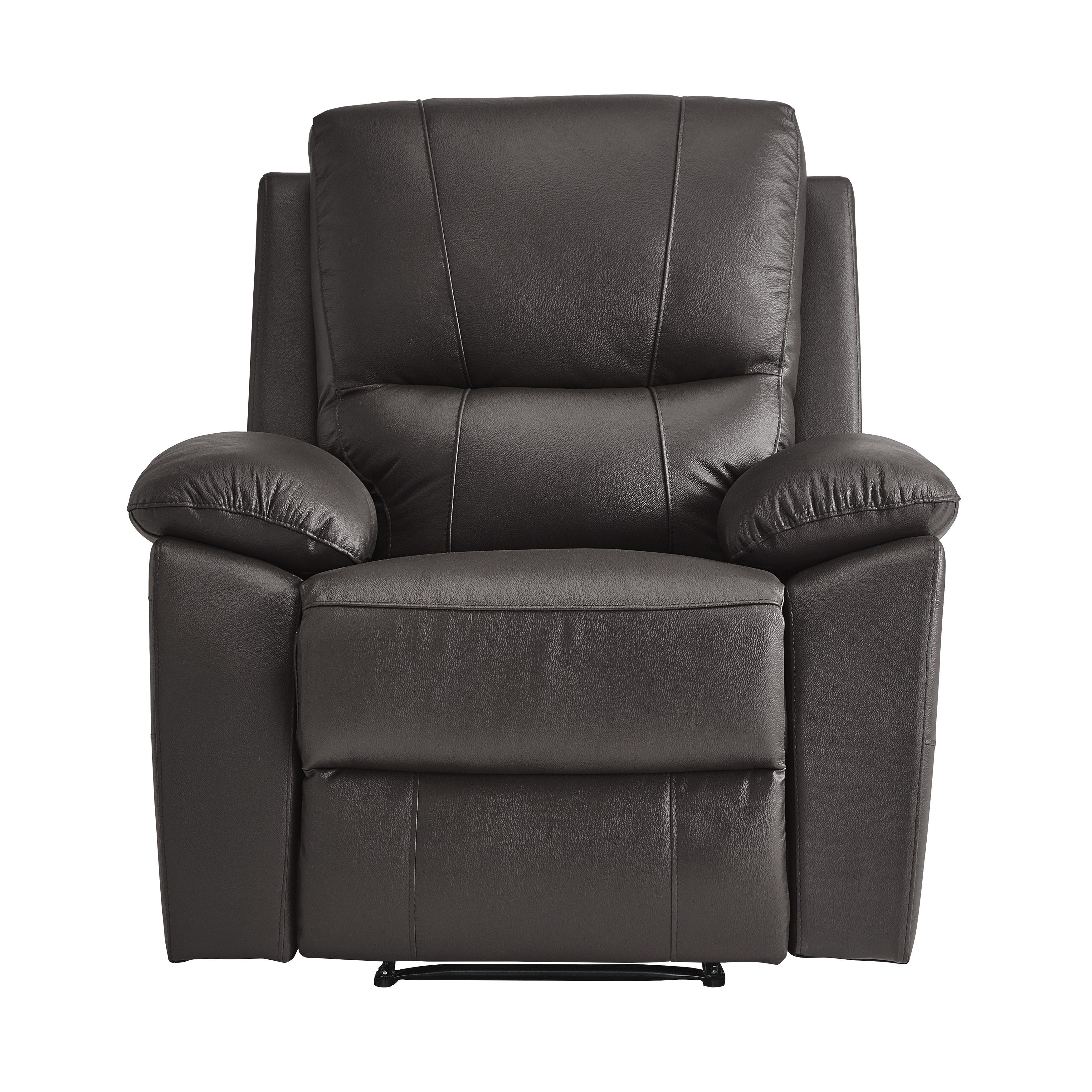 Contemporary Reclining Chair Dawson Reclining Chair 9368BRW-1-C 9368BRW-1-C in Brown Faux Leather