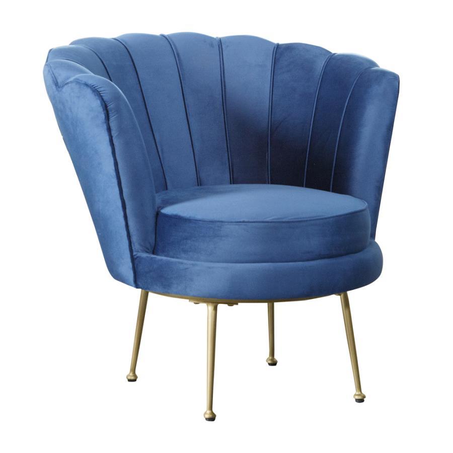 Contemporary Accent Chair 905547 905547 in Blue Velvet