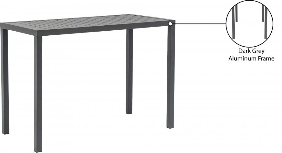 

    
344Grey-T Contemporary Gray Aluminium Patio Rectangle Bar Table Meridian Furniture Maldives 344Grey-T
